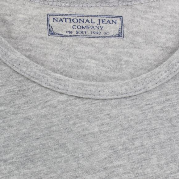 90s Vintage NATIONAL JEAN COMPANY Gray Long Sleeve T-Shirt - Picture 4 of 11